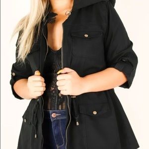 Black Anorak Jacket Plus Size